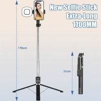 FGCLSY 2023 New Extra Long Selfie Stick Multifunctional with Fill Light Remote Shutter 360 Degree Rotating Tripod Large Size