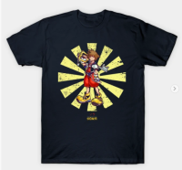 Classic Sora Retro Japanese Kingdom Hearts T-Shirt Mens 100% Cotton Round Neck Short Sleeve T-Shirt