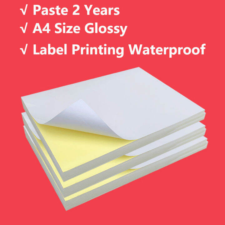 【Best Quality】A4 Waterproof Sticker Paper 100PCS Printable Labeling Sticker Paper Vinyl Matte