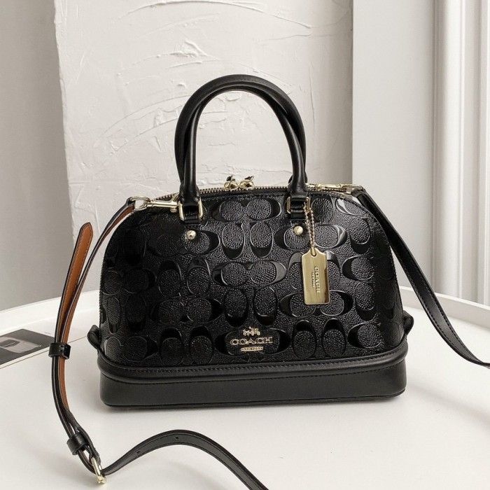 Coach Mini Sierra Satchel in Signature Debossed Patent Leather 55450 