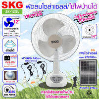 SKG พัดลมโซล่าเซลล์ (ปรับแรงลมได้2ระดับ) รุ่น SK-125L สีขาว