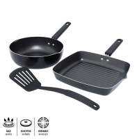 "ลดราคา"ชุดเครื่องครัว Non Stick MEYER รุ่น 21881-T (ชุด 3 ชิ้น) สีดำ*-.PoN59.-*-.ถูกและดี.-*