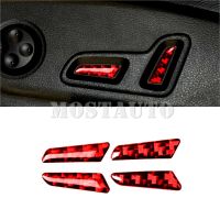 dvvbgfrdt Soft Carbon Fiber Interior Car Seat Adjusting Button Panel Trim Cover For Audi A4 B9 2017-2021 4pcs （2 Color）