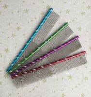 4pcslot 25CM*3.4 Stainless steel colorized hairdressing pet comb