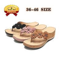 2021 Womens Sandals Summer Wedge Shoes Women Vintage Flower Flip Flops Female Ladies Slippers Woman Sandals Lady Casual Slides