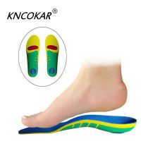 KNCOKAR The new correction leather latex insoles duck board foot orthopaedic foot arch support insole common men and women