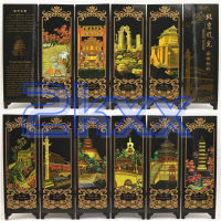 2kxx Ornamen Layar Kecil Antik Lipat Partisi Geser Partisi Dekorasi Desktop Cina Layar Meja Dekorasi Meja Kerajinan Khas Cina Mini