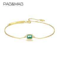 【YF】✶  PAG MAG Adjustable Chain Lab Bezel Setting Sterling Luxury Jewelry