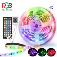 ไฟแถบไฟ Led 5-40ม. RGB เปลี่ยนสีซิงค์เพลงไฟ Led บลูทูธพร้อมรีโมทควบคุมแอพนำสมัยตกแต่งไฟสำหรับบ้าน Led