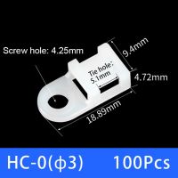 สายผูกยึดที่นั่งแบบยึดอยู่กับที่ลวดบัดเดิ้ลอานตัวยึดพลาสติกสีขาว STM HC-2ผู้จัดการสายข้อมูลสกรูไนลอน100ชิ้น
