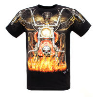 Rock Chang T-shirt Skull and Motorcycle