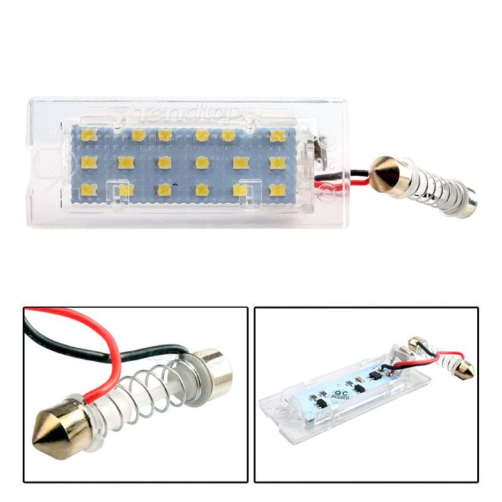 โคมไฟไฟท้ายหมายเลขป้ายทะเบียนรถ-led-แบบเต็ม2ชิ้นสีขาวสำหรับ-x5-bmw-e53-2001-2006-e83-x3-2004-2009ป้ายทะเบียน