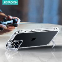 Joyroom สำหรับ IPhone 14 Pro Max 14 Plus 14 Pro 14เคสโทรศัพท์พร้อมที่วางขาตั้งสี่มุมฝาหลัง Clear