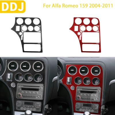 สำหรับ Alfa Romeo 159 2004 2005 2006 2007 2008 2009 2010 2011อุปกรณ์เสริมคาร์บอนไฟเบอร์ภายในรถ Central แผงควบคุมสติกเกอร์