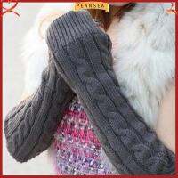 PEANSEA Girl Autumn Ladies Women Long Knit Mitten Arm Warmer Winter Twist Fingerless Gloves