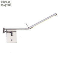 12W Stainless steel Bathroom mirror lights long arm LED wall lamp bedroom bedside LED reading lamp angle adjustable mirror lamps