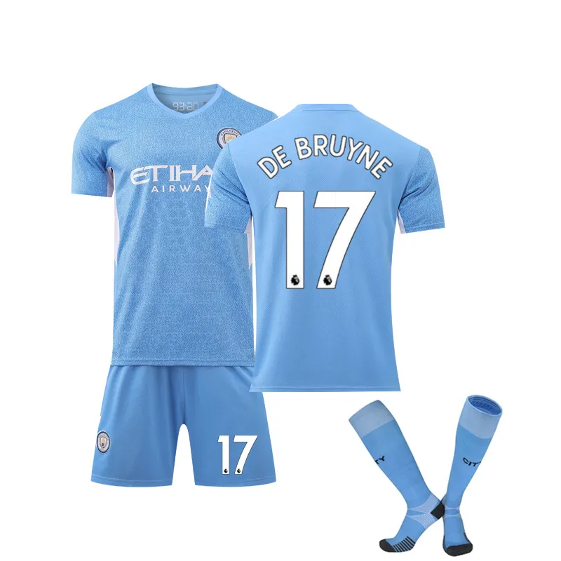 No. 17 Kevin De Bruyne Manchesters City Soccer Jerseys for Boys Girls and  Men Women 2122 Jersey New No. 10 Sergio Agüeros Home Children's Adult Game  Team Uniform Football Kites 0000