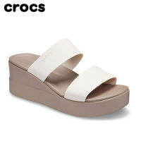 【รุ่นล่าสุดสําหรับปี 2023】 CROCS รองเท้าผู้หญิง ส้นสูง บรูคลิน เบาสบาย สุภาพสตรีมีไหล่หนา กับรองเท้าแตะเย็น