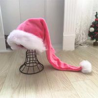 Christmas Black Red Plush Hat Santa Novelty Hat Kids Christmas Decorations For New Year Home Santa Claus Gift Party Supplies