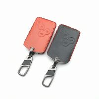 ☞ Genuine Leather Car Key Cover Smart Key Case For Renault Clio Logan Megane 2 3 Koleos Scenic Card Key Bag 4 Button Key Shell