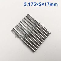 10pcs Double Flute ตรงสล็อตคาร์ไบด์เครื่องตัด CNC Router Bits 3.175 * 2 * 17mm