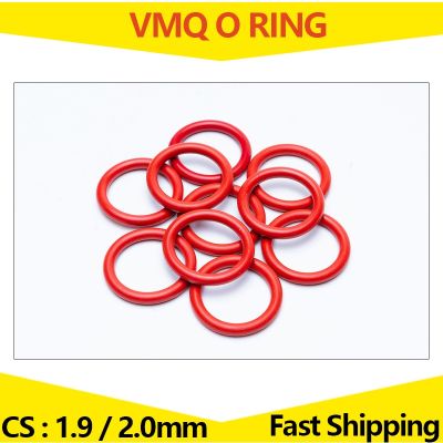 VMQ cincin segel karet silikon merah putih perbaikan kerangka segel minyak pencuci cincin WD CS 1.9mm 2.0mm OD 5mm-58mm