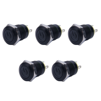 5X 12V 2A 9.5mm LED Metal Cap Power Momentary Push Button Switch Car DIY Modified, Yellow