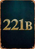 221B เบเกอร์สตรีทหนังสือภาพยนตร์และรายการสัญลักษณ์ดีบุกโลหะโบราณ8X12นิ้วสำหรับบ้านผับบาร์ของตกแต่งโรงรถของขวัญ