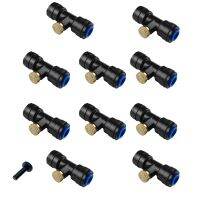 10 Pcs Pack Brass Misting Nozzles For Outdoor Cooling System With 3/16 Threaded T Connectors 1/4 Quick Fitting POM