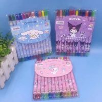 ▩◆卐 12 Color Kawaii Sanrio Kuromi My Melody Cinnamonroll Long Crayon Art Colored Cartoon Pencil Drawing Graffiti Pen Kid Marker Pens