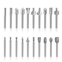 【Hot-Selling】 MULTI DEAL 10Pcs HSS Router คาร์ไบด์แกะสลัก Bits + 10Pcs 1/8 "Shank Router Bits สำหรับ Dremel Power Rotary เครื่องมือสำหรับงานไม้แกะสลัก