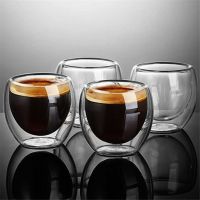 New Heat-Resistant Double Wall Glass Cup Beer Espresso Coffee Cup Set Handmade Beer Mug Tea Glass Whiskey Glass Cups Drinkware