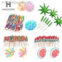 10/20/50PCS Cocktail Umbrellas Stick Decorative Picks Fruit Cupcake Dessert Buffet Cocktail Parasols Drink Picks Party Tableware