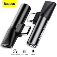 Baseus USB Type C ถึง3.5มม. อะแดปเตอร์เชื่อมหูฟังเหมาะสำหรับ Xiaomi Mi 10เหมาะสำหรับ Huawei P40 P30แจ็คสายชาร์จ3.5มม. ต่อหูฟัง