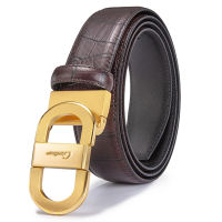 Ciartuar Leather Belts for Men Genuine Leather Belt Luxury Casual Strap Gold Smooth Buckle Waist Belt Trouser Designer belt