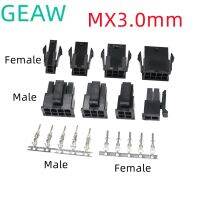 【DT】 hot  10Set Molex 3.0mm Plug-in Male Female Housing Terminals Connector   2*1/2/3/4/5/6/7/8/9/10/11/12P MX3.0mm Double Row Connector