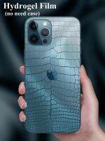 [Phone case]ฟิล์มด้านหลังไฮโดรเจลสำหรับ IPhone 12 Mini 13 11 Pro XS Max X Xr SE 2 14 Plus ลายจระเข้ปกป้องหน้าจอบน IPhone12กระจก