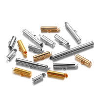 30-50 ชิ้น/ล็อตสไลด์ End Clasp CRIMP End ลูกปัดประดับด้วยลูกปัดหัวเข็มขัดหลอด Slider End CAPS สำหรับ DIY เครื่องประดับทำผล...-GEIWH MALL