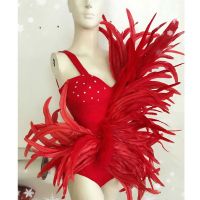 【YD】 feather bodysuit female singer stage performance bar nightclub dance costume