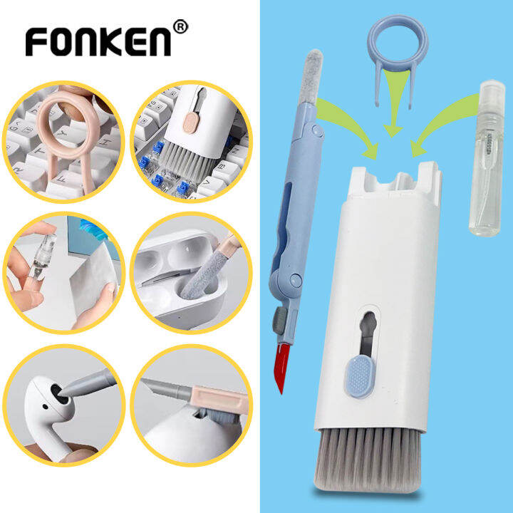 FONKEN 7 in 1 Computer Keyboard Cleaning Brush Kit Headphone Cleaning