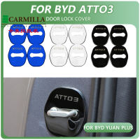 ฝาครอบลูกบิดประตูรถเหล็กสแตนเลส4ชิ้นทำจากโลหะสำหรับตกแต่ง Byd Yuan Plus Atto 3