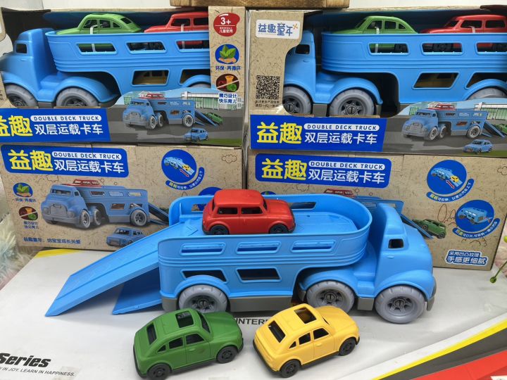 ของเล่นเด็ก-รถของเล่น-รถ-รถขนรถ-รถเล่นทราย-รถเด็กเล่น-รถอย่างหนา-รถเข็นเล่น-2ชั้น-no-8808