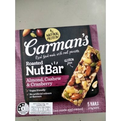 🍀For you🍀 Carmans Gluten Free Roasted Nut Bar ธัญพืช 175g