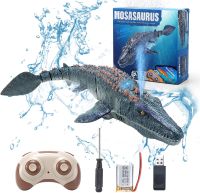 ไดโนเสาร์ควบคุมระยะไกลสำหรับเด็ก Mosasaurus ของเล่นดำน้ำ RC เรือที่มีแสงและสเปรย์น้ำสำหรับสระว่ายน้ำทะเลสาบห้องน้ำมหาสมุทรป้องกันของเล่นอาบน้ำ