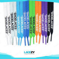 Lacezy เชือกรองเท้าสไตล์ OFF-WHITE พิมพ์ SHOELACES สำหรับ DIY แบบแบน