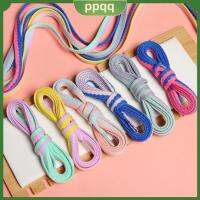 PPQQ 120/140/160CM DIY สายรัดการเย็บตะเข็บสองสีเชือกถัก Tali Sepatu Kets รองเท้าสีรุ้งเชือกผูกรองเท้ามากาโรน