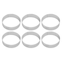 30 Pack Stainless Steel Tart Rings, Heat-Resistant Perforated Cake Mousse Ring,Cake Ring Mold,Round Cake Baking Tools