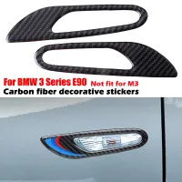 ฝาครอบรถคาร์บอนไฟเบอร์ด้านข้าง Marker Light สติกเกอร์ตกแต่งสติกเกอร์ Fit สำหรับ BMW 3 SeriesE90 E92 E93 2005-2012