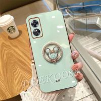 เคสโทรศัพท์ OPPOA38 A38 OPPO 4G 2023ใหม่เคสนิ่มน่ารักสีชมพูสีม่วงน่ารักพร้อมที่วางแหวนมีหมีฝาหลังป้องกันทุกแพ็ค