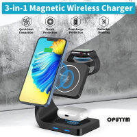 3 In 1 Wireless Chargers Stand สำหรับ 14 13 12 Pro Max Mini แท่นชาร์จแม่เหล็กสำหรับ Charger